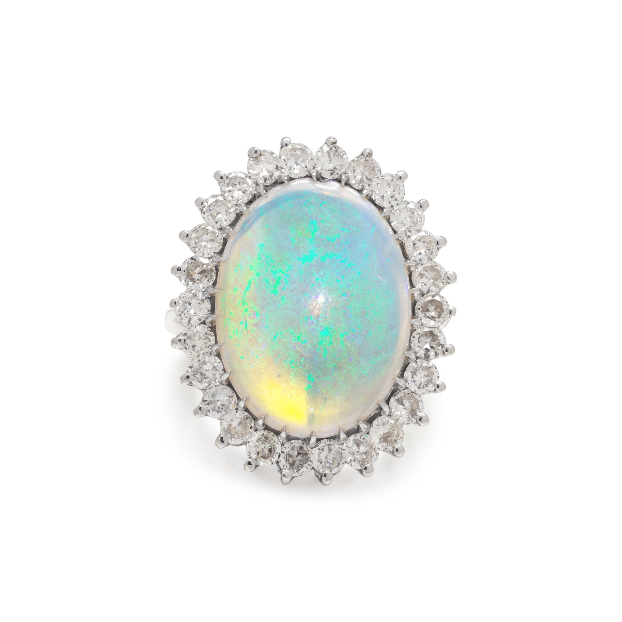 OPAL AND DIAMOND RING