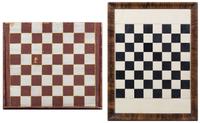 Two Painted Game Boards Larger: 25 1/2 x 19 1/2 inches overall.