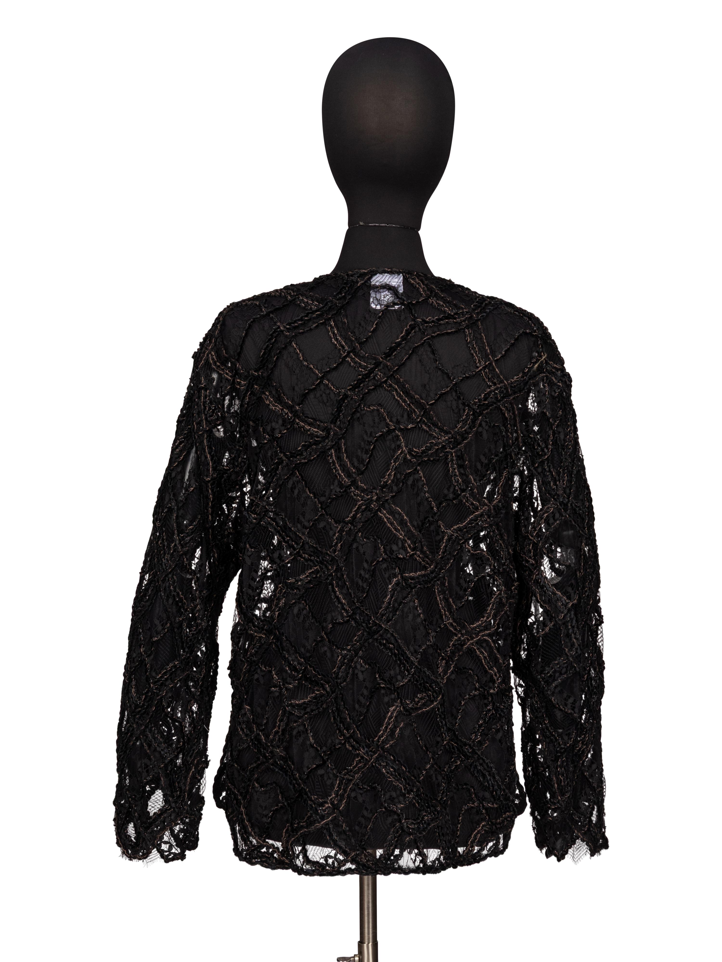 Chanel, Black Lace Cardigan Jacket