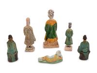 A Group of Six Chinese Pottery Figures