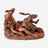A French Terracotta Group of Leda and the Swan Henri Philippe Joseph Lemaire (French, 1798-1880), 19th century