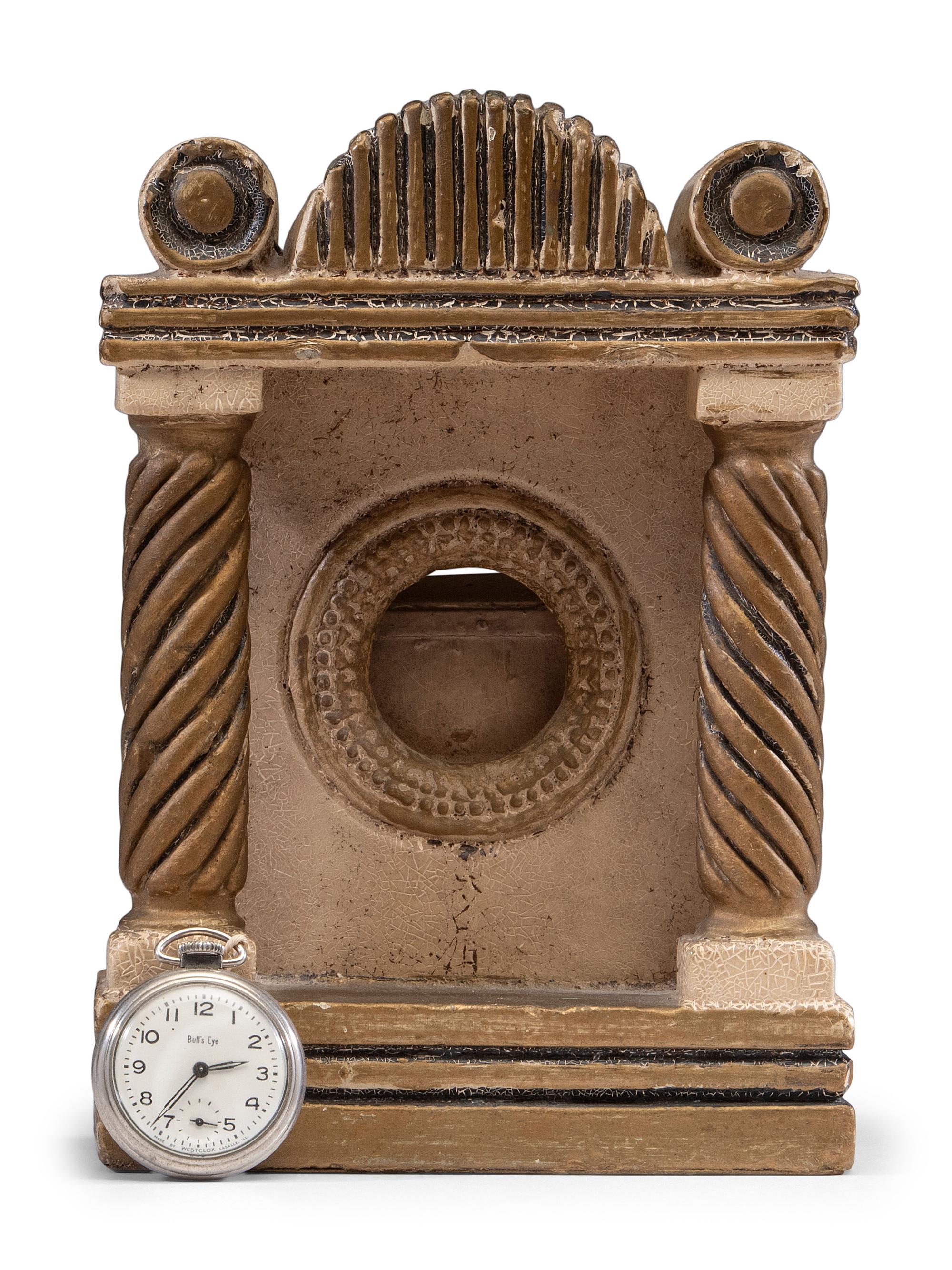 A Neoclassical Carved Limestone Watch Hutch