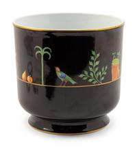 A Tiffany Black Shoulder China Cache Pot