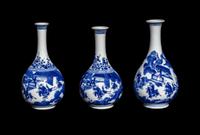 Three Chinese Blue and White Porcelain Vases