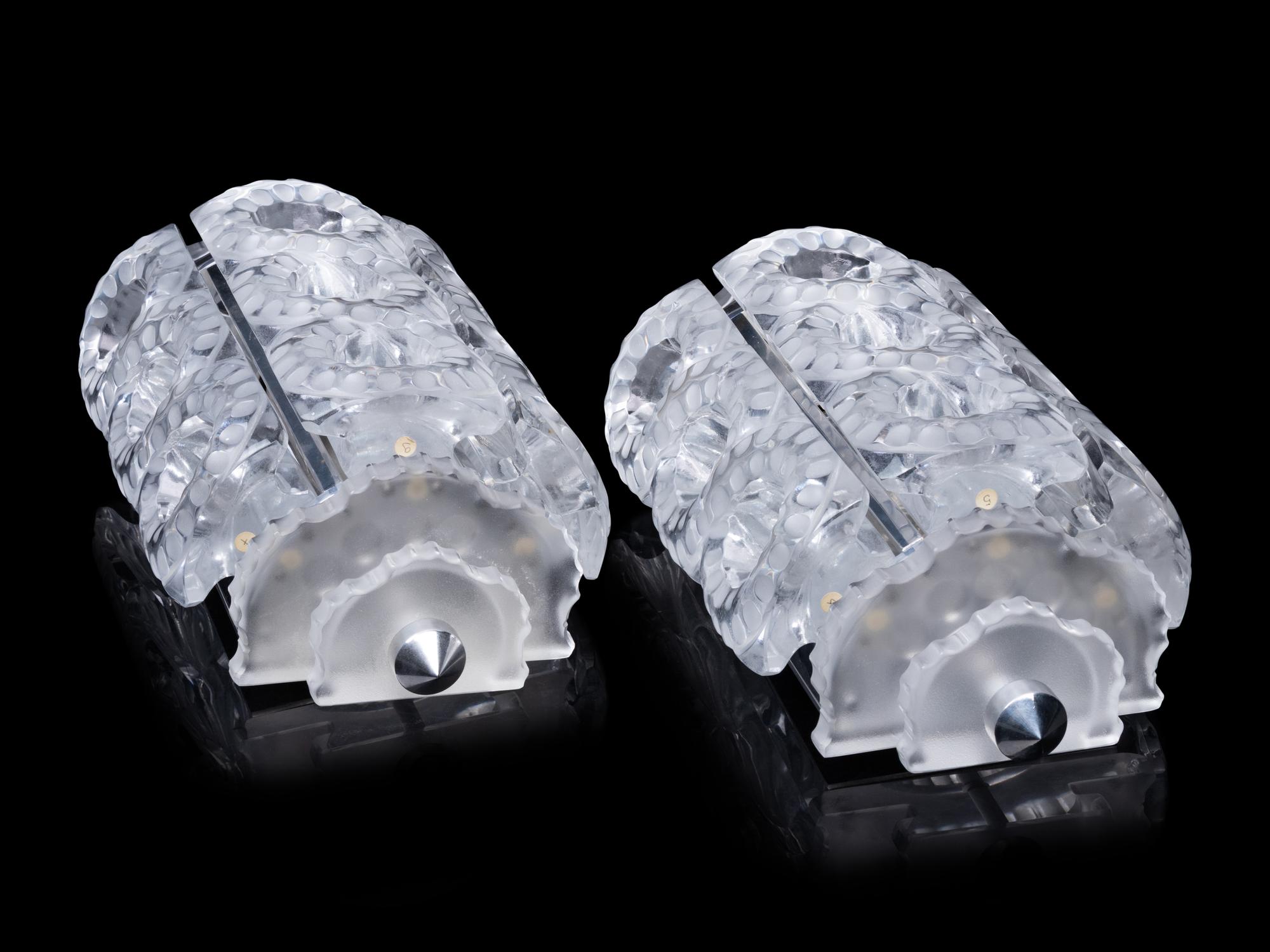 A Pair of Lalique Seville Wall Lights