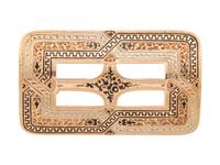 VICTORIAN, YELLOW GOLD AND ENAMEL BUCKLE