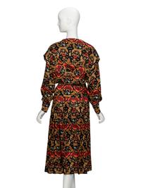 Hermès, Printed Silk Twill Skirt Ensemble