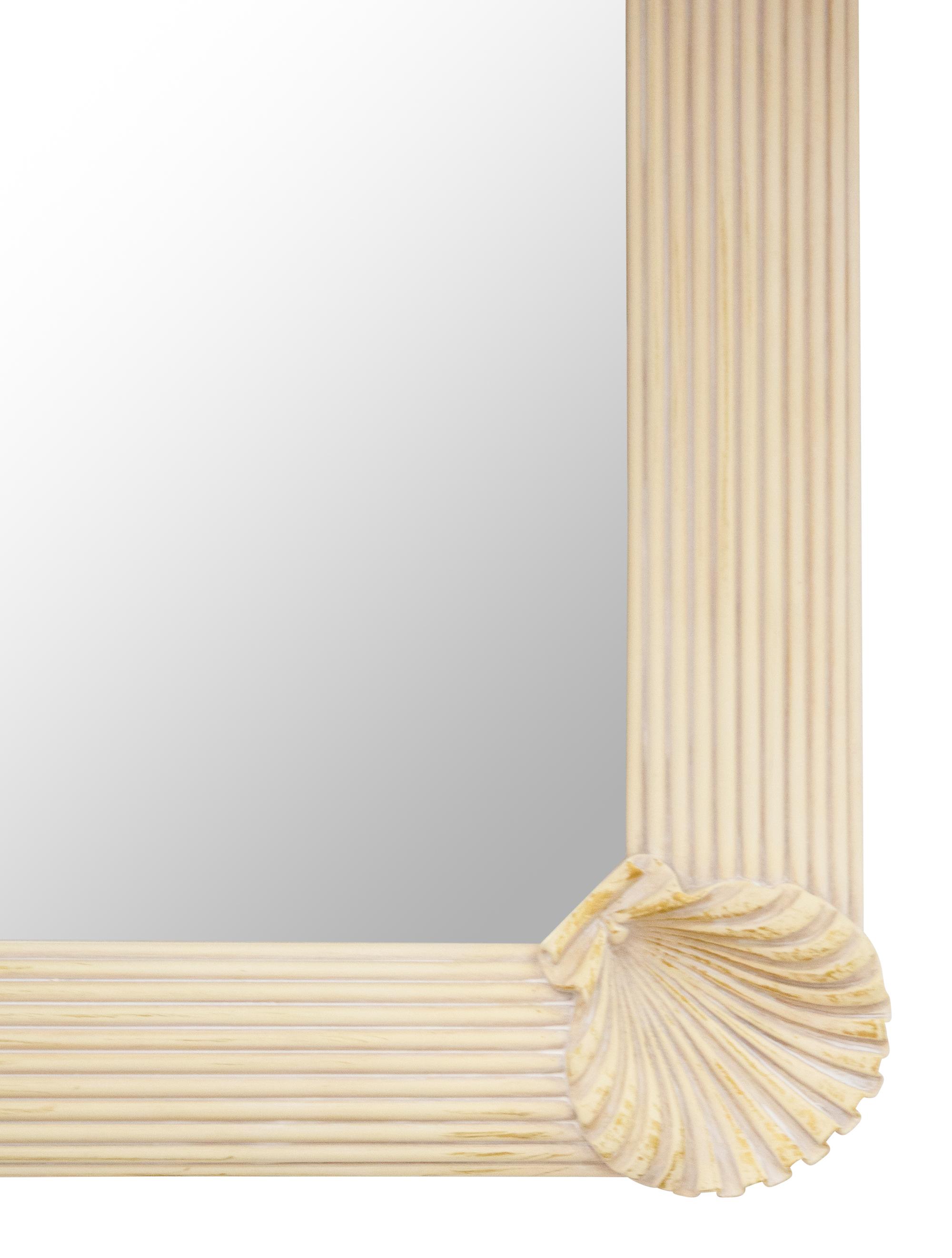 A Scallop Motif Beveled Wall Mirror