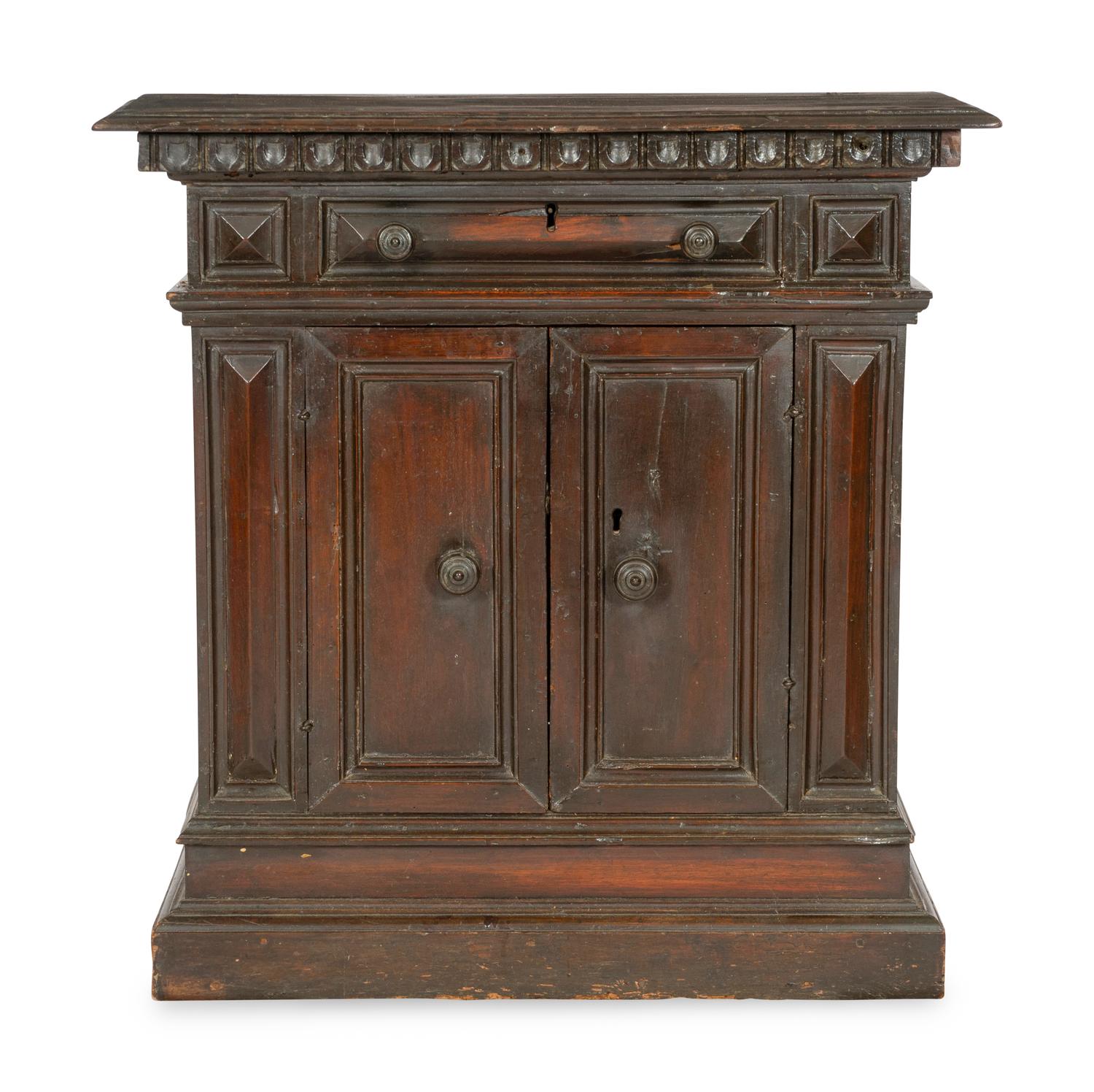An Italian Baroque Style Walnut Cabinet