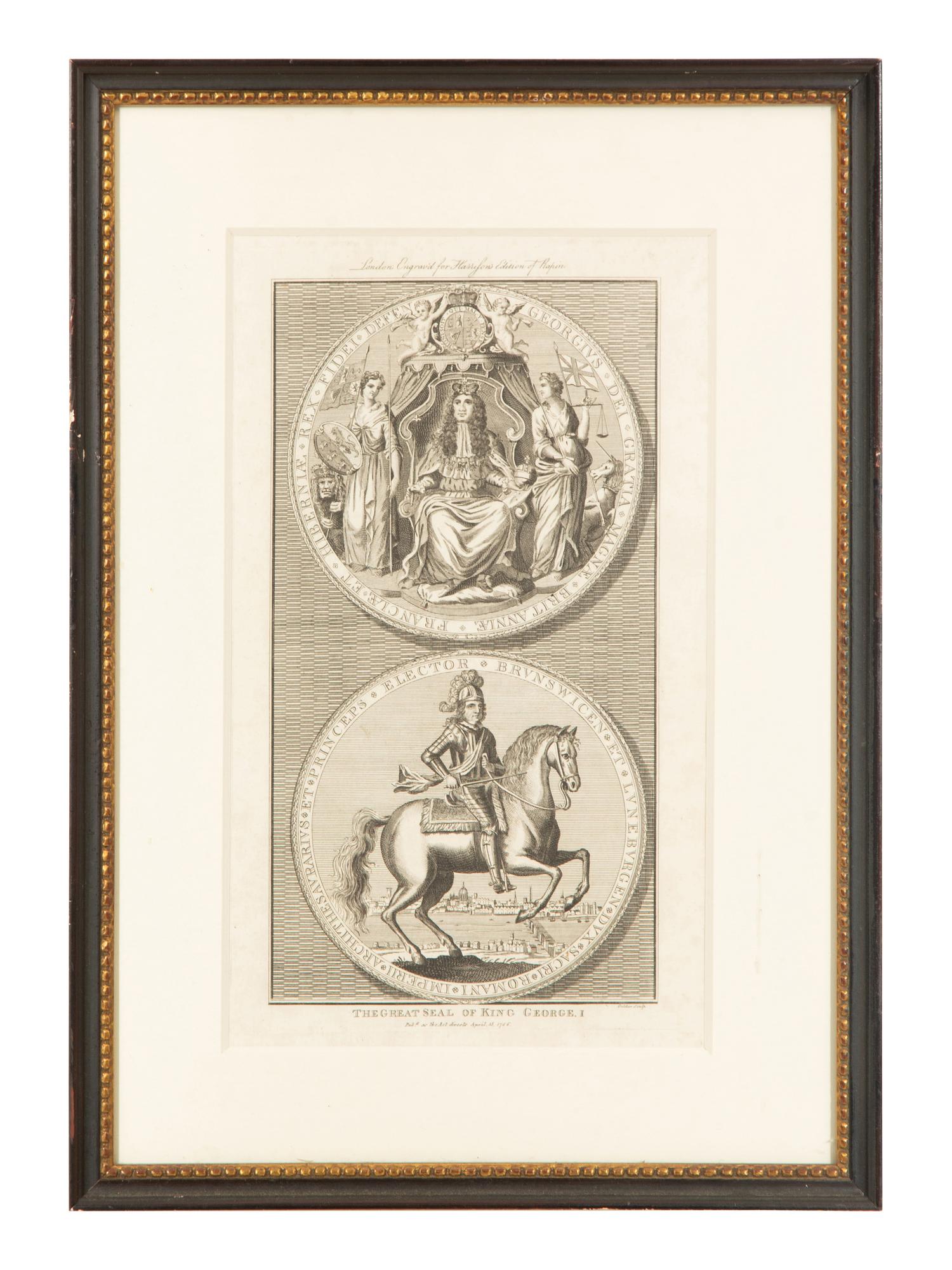 A Group of Six Framed Black and White Engravings of Famous British Figures
