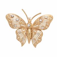 Yellow Gold and Diamond Butterfly Slide Pendant
