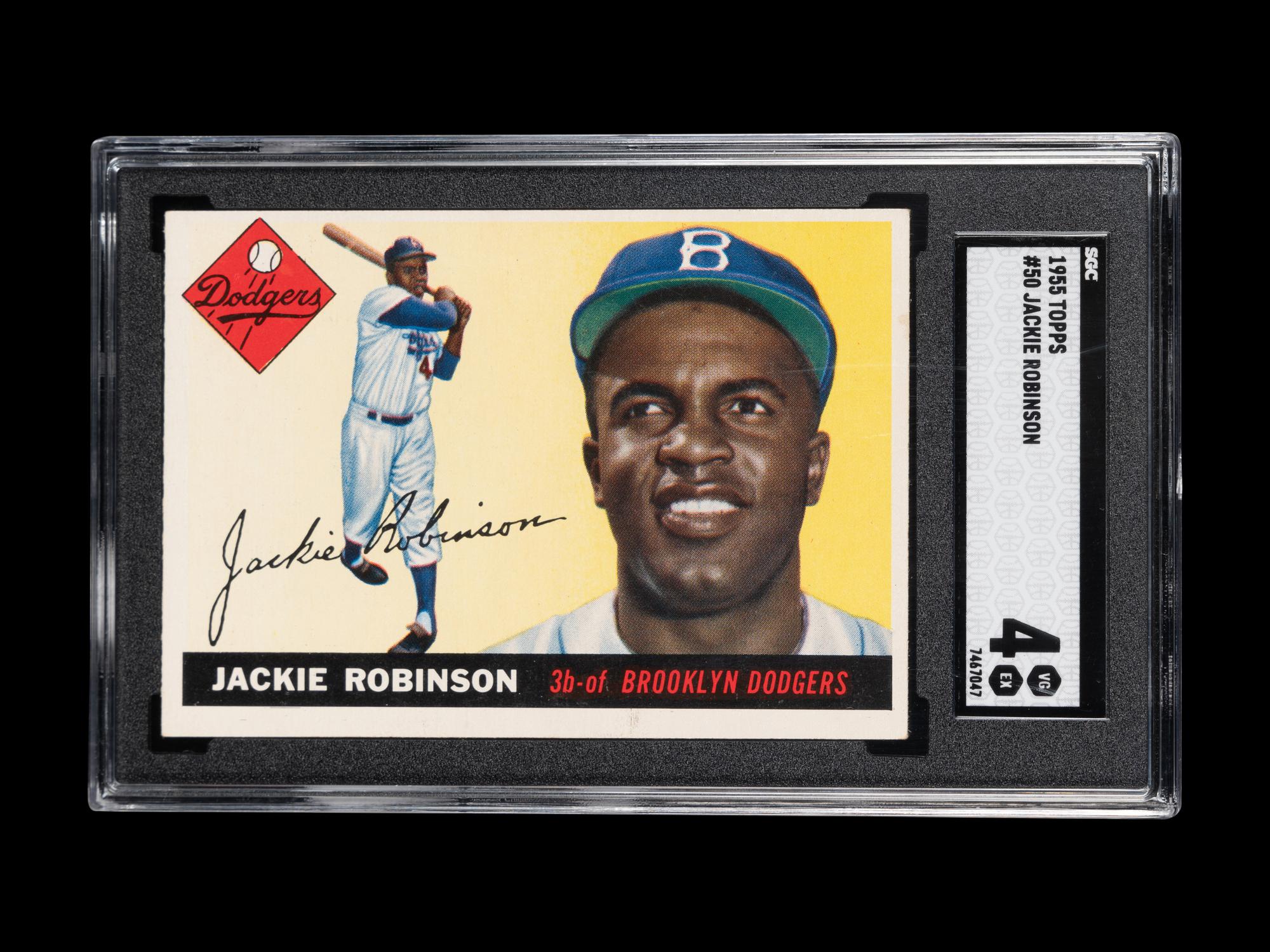A 1955 Topps Jackie Robinson Baseball Card No. 50 (SGC 4 VG-EX)