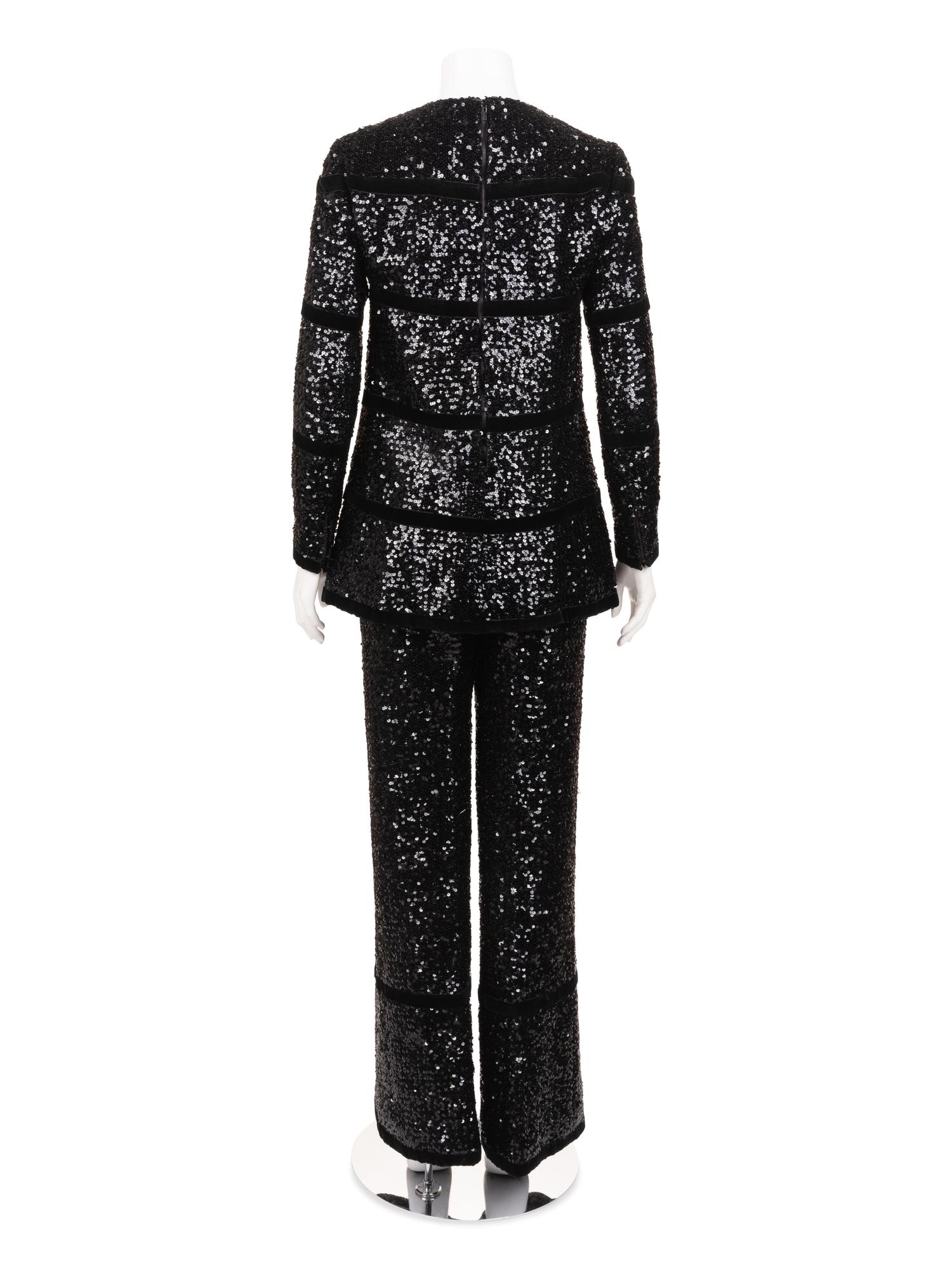 Givenchy Haute Couture Sequined Pantsuit, c. 1975