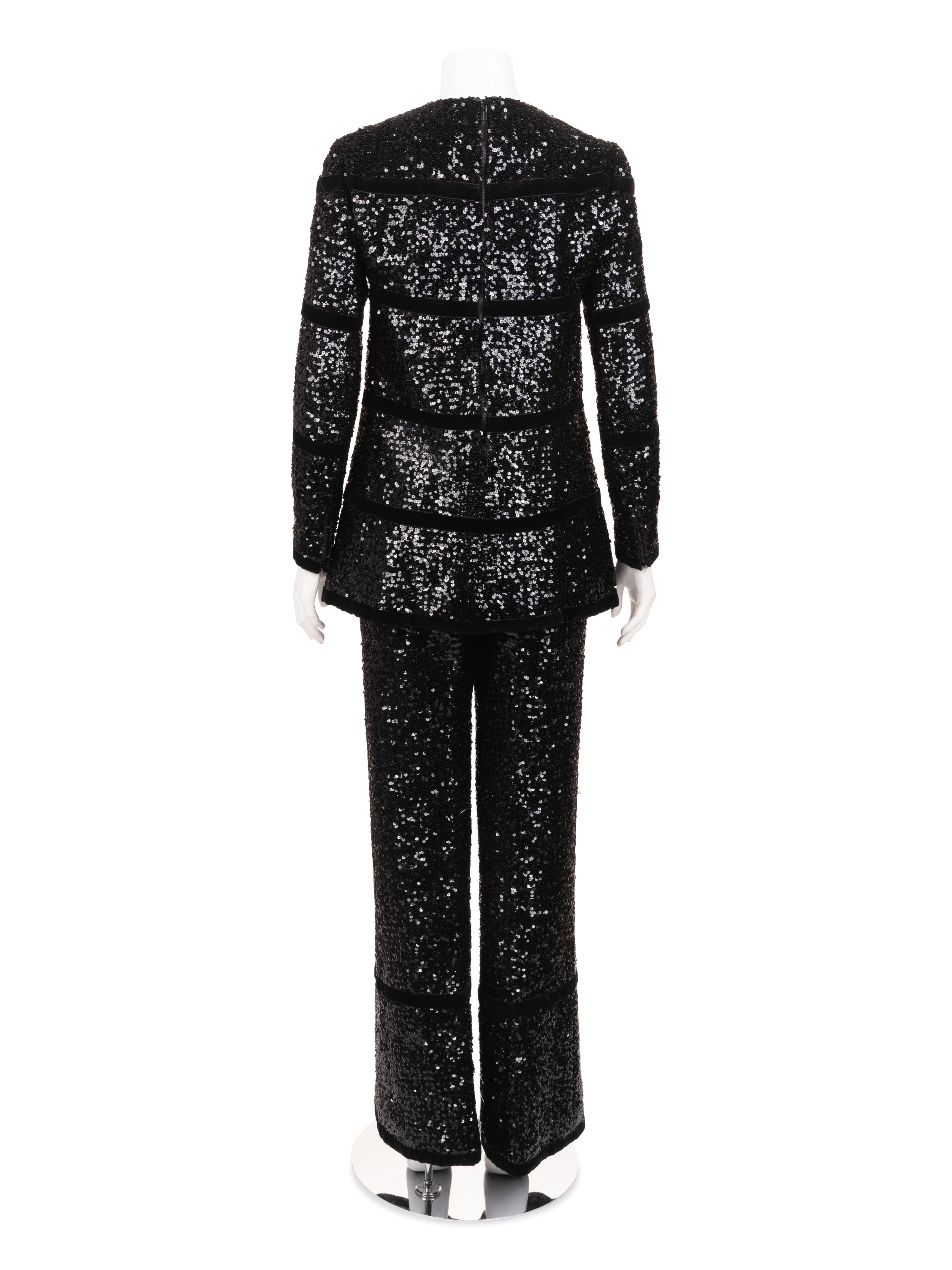 Givenchy Haute Couture Sequined Pantsuit, c. 1975
