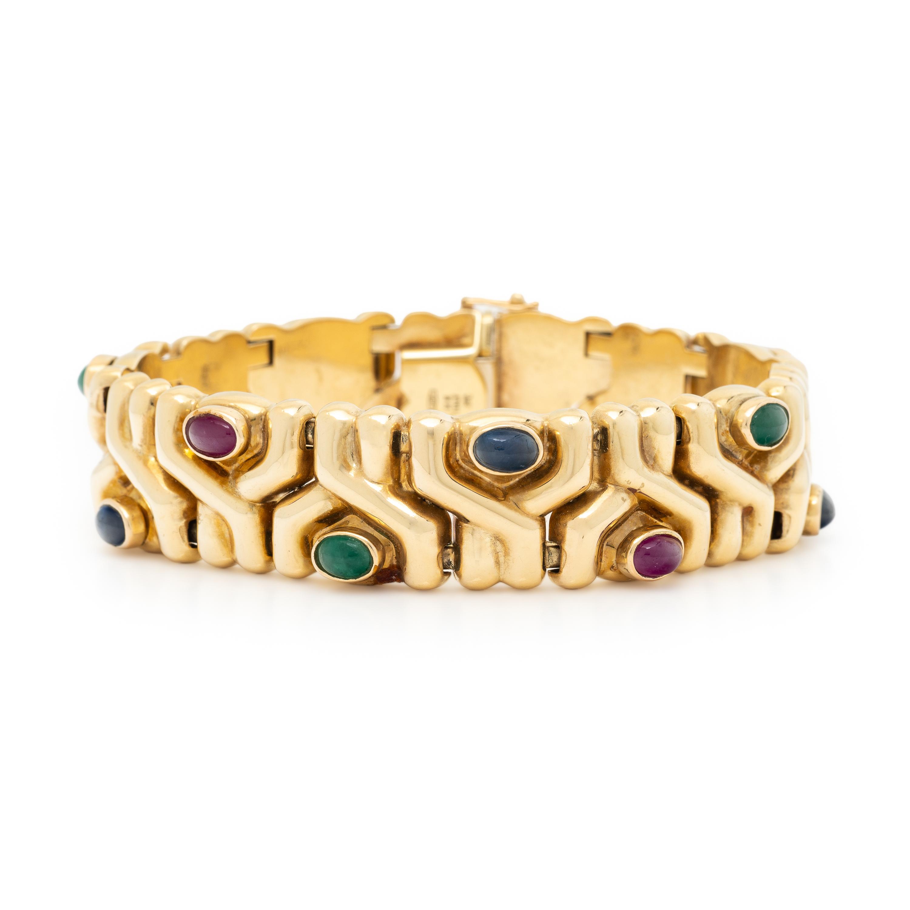 Multigem and Yellow Gold Bracelet