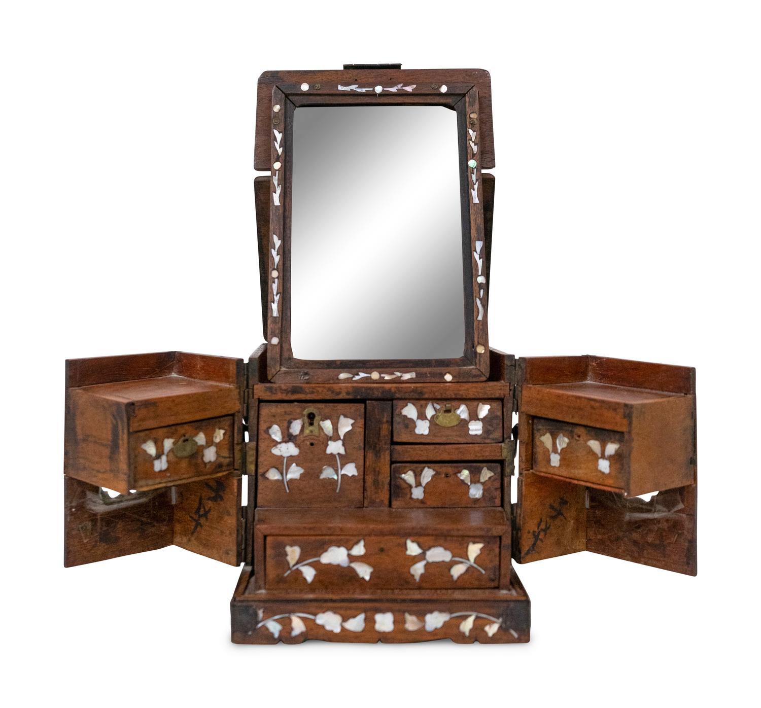 A Levantine Mother-of-Pearl Inlaid Dressing Box