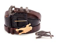 Three Belts and One Buckle: Two Keiselstein-Cord Belts and One Buckle, and One Gucci Belt, 1990s