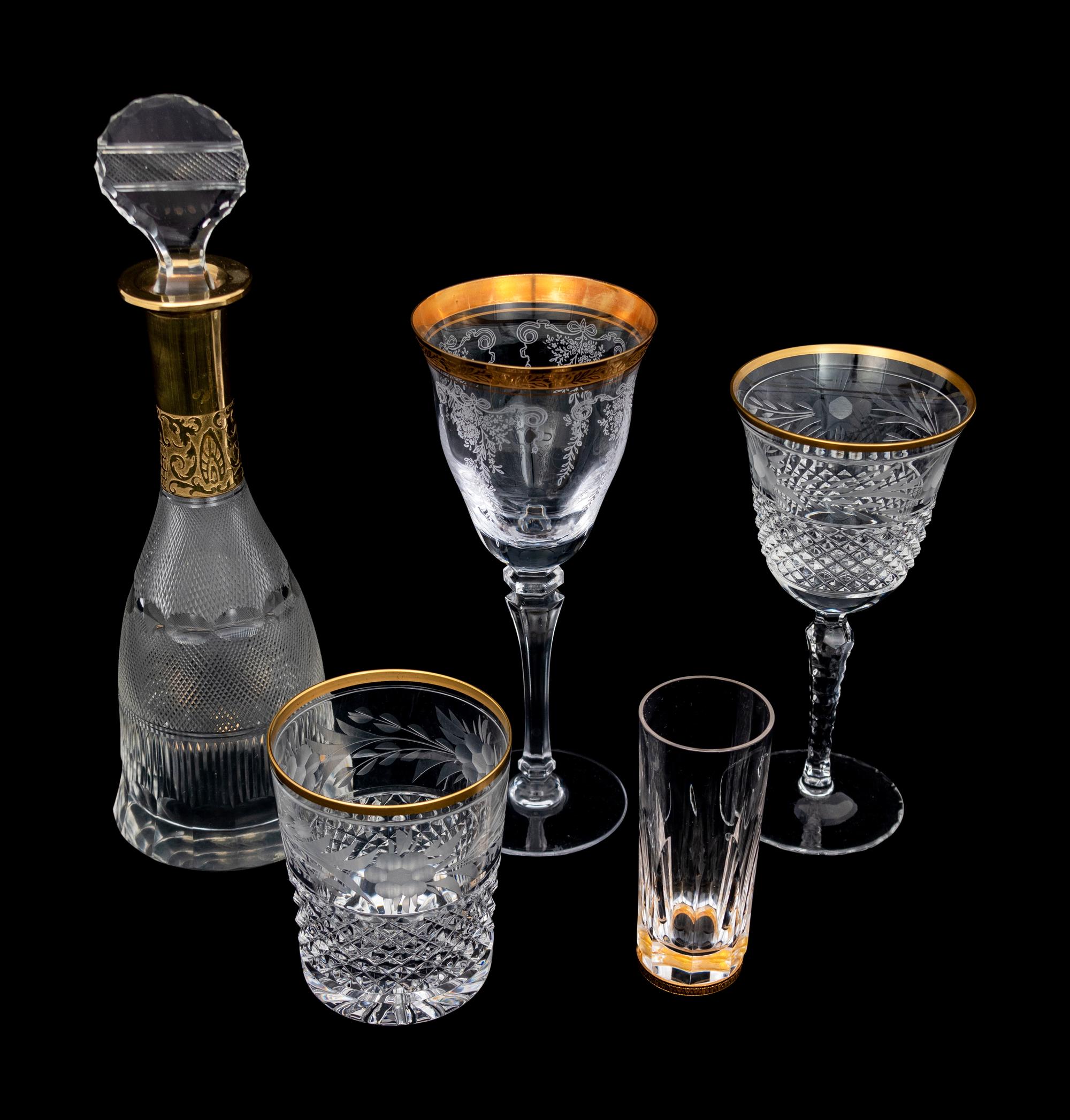An Etched Glass Part Stemware Service