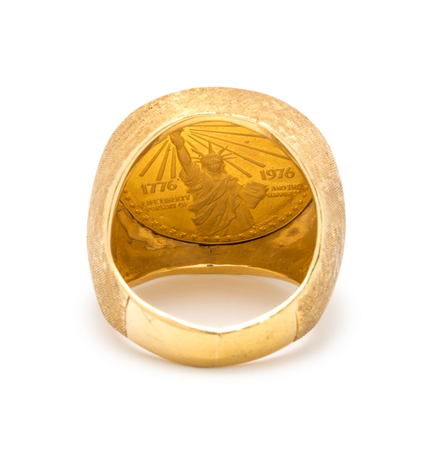 AMERICAN BICENTENNIAL GOLD COIN RING