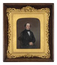 Two English Painted Porcelain Portrait Plaques of a Gentleman and Lady