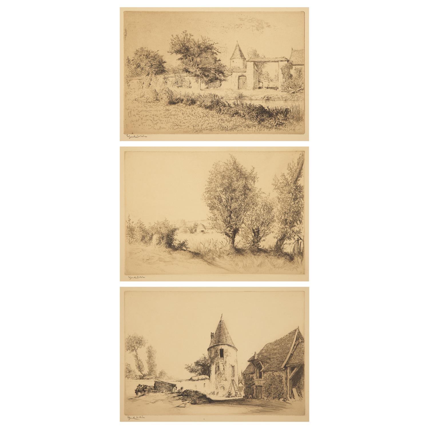 Edgar Chahine (French, 1874-1947) — Set of 3 Landscapes