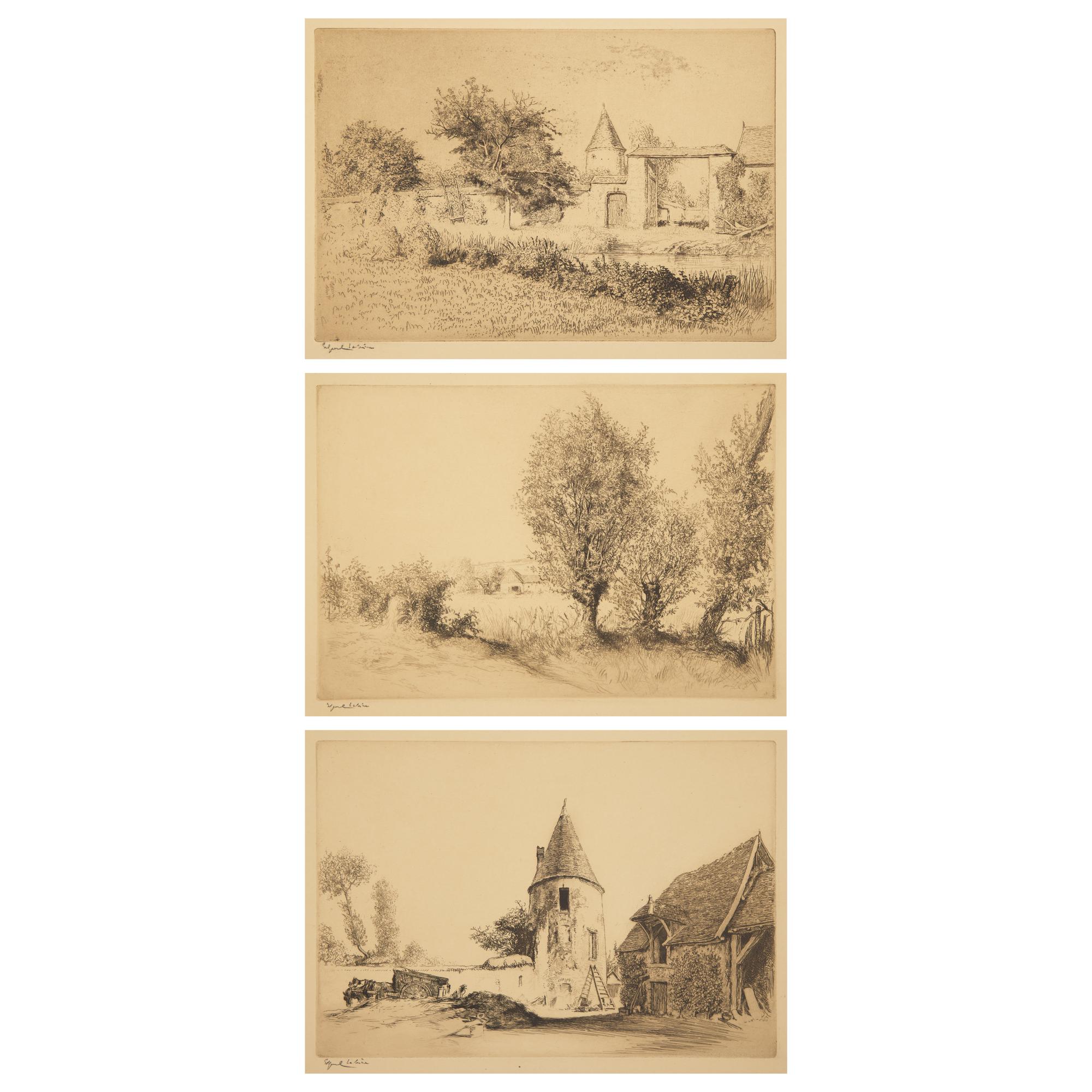 Edgar Chahine (French, 1874-1947) — Set of 3 Landscapes