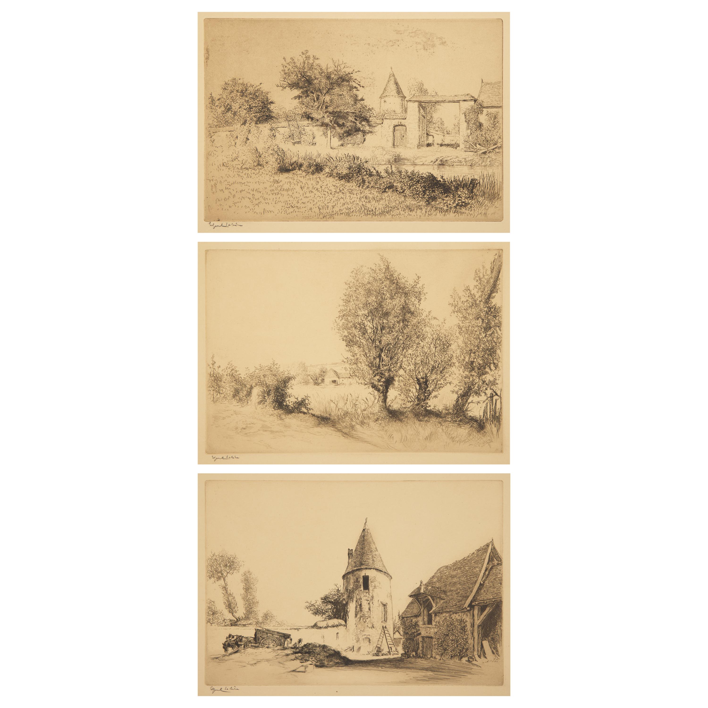Edgar Chahine (French, 1874-1947) — Set of 3 Landscapes