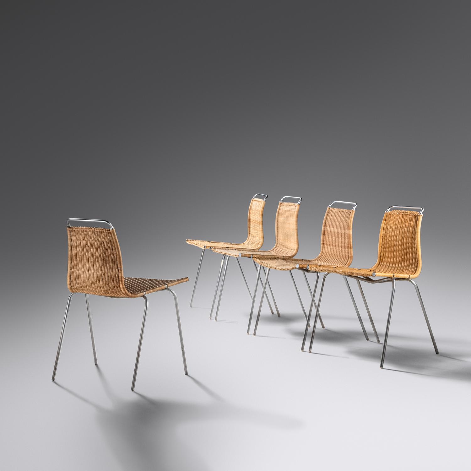 Set of Five PK 1 Chairs E. Kold Christensen, Denmark