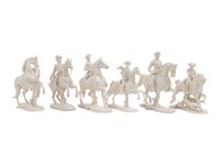 A Group of Twelve Nymphenburg Porcelain Equestrian Groups