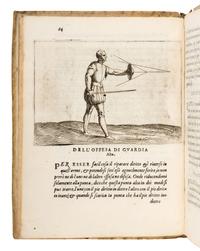 GRASSI, Giacomo di. Ragione di Adoprar sicuramente l'arme si da offesa, come da difesa, con un Trattato dell'inganno et con un modo di essercitarsi da se stesso, per acquistare forza, giudicio et prestezza . Venice: Giordano Ziletti, 1570.