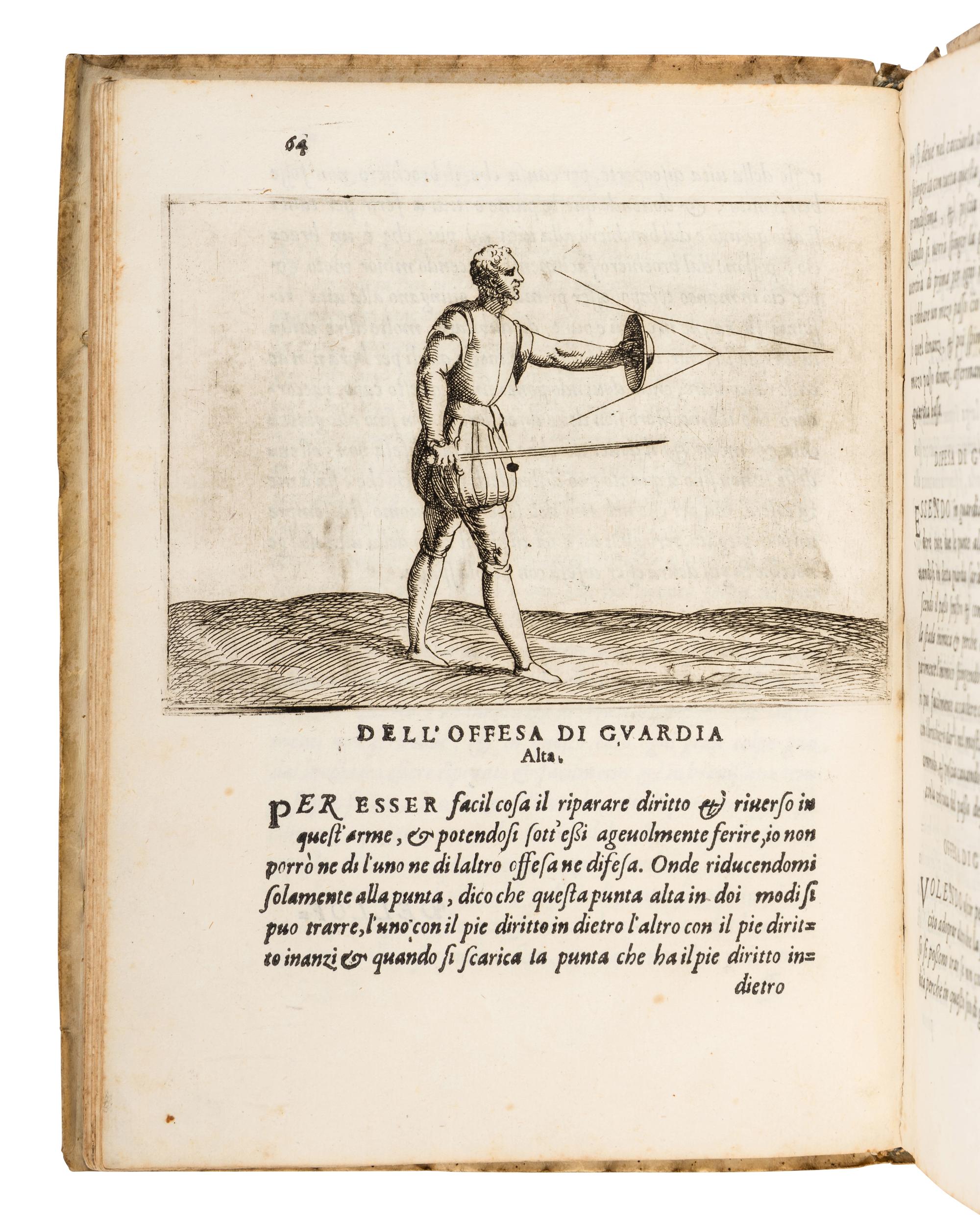 GRASSI, Giacomo di. Ragione di Adoprar sicuramente l'arme si da offesa, come da difesa, con un Trattato dell'inganno et con un modo di essercitarsi da se stesso, per acquistare forza, giudicio et prestezza . Venice: Giordano Ziletti, 1570.