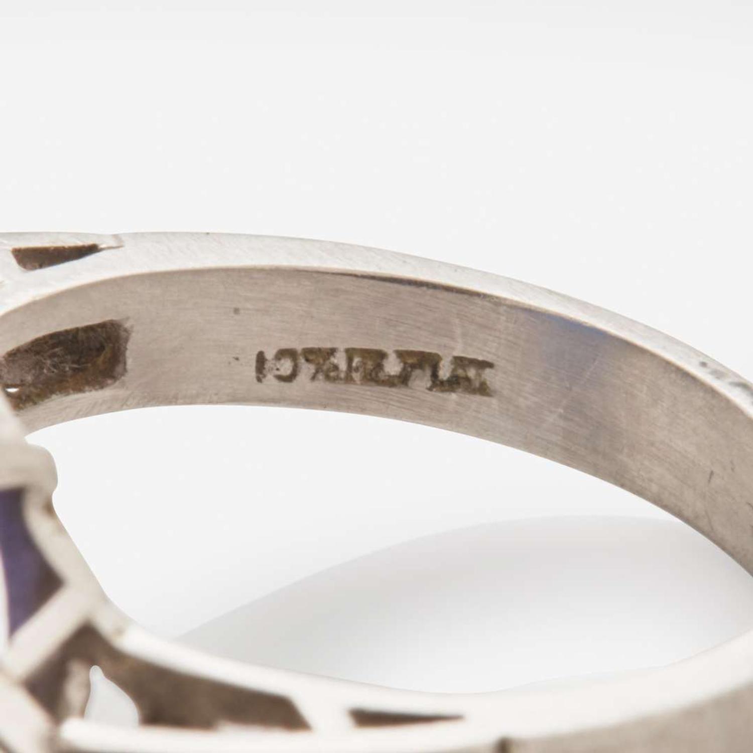 A Platinum, Tanzanite, and Diamond Ring