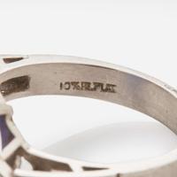 A Platinum, Tanzanite, and Diamond Ring