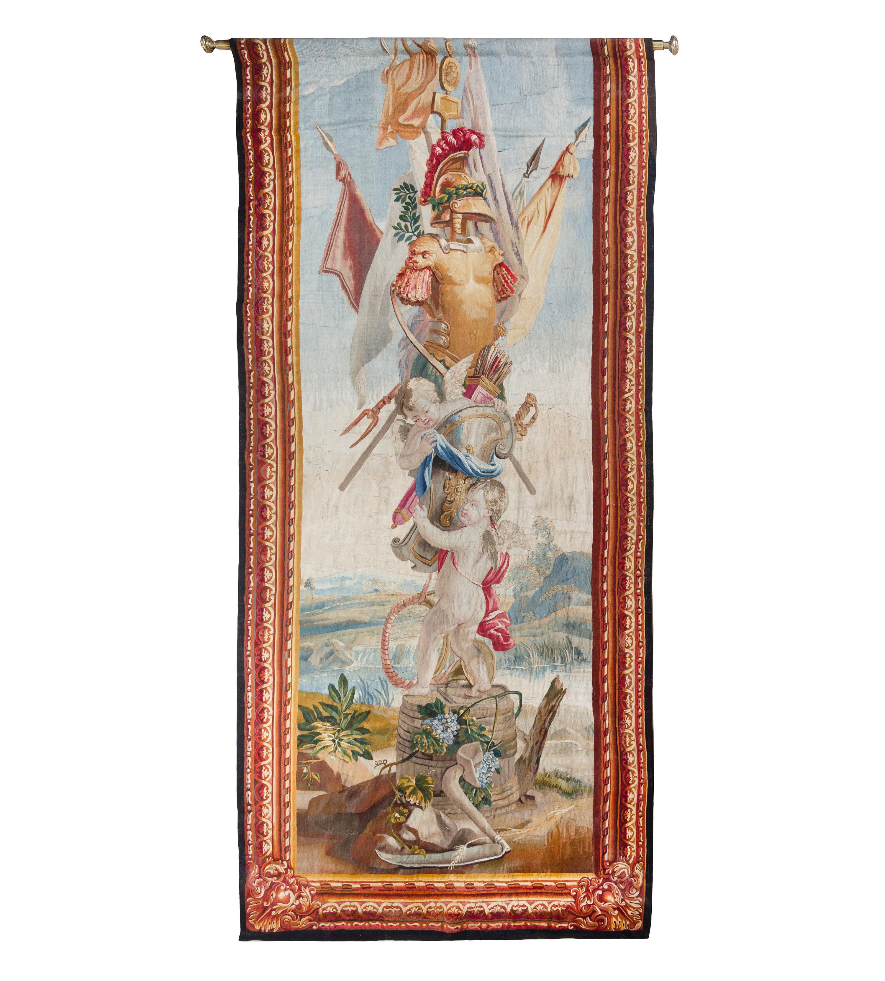 An Aubusson Wool and Silk Tapestry Panel