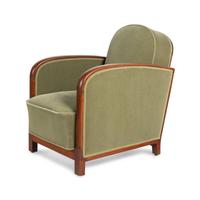 A Pair of Art Deco Armchairs and Stool
