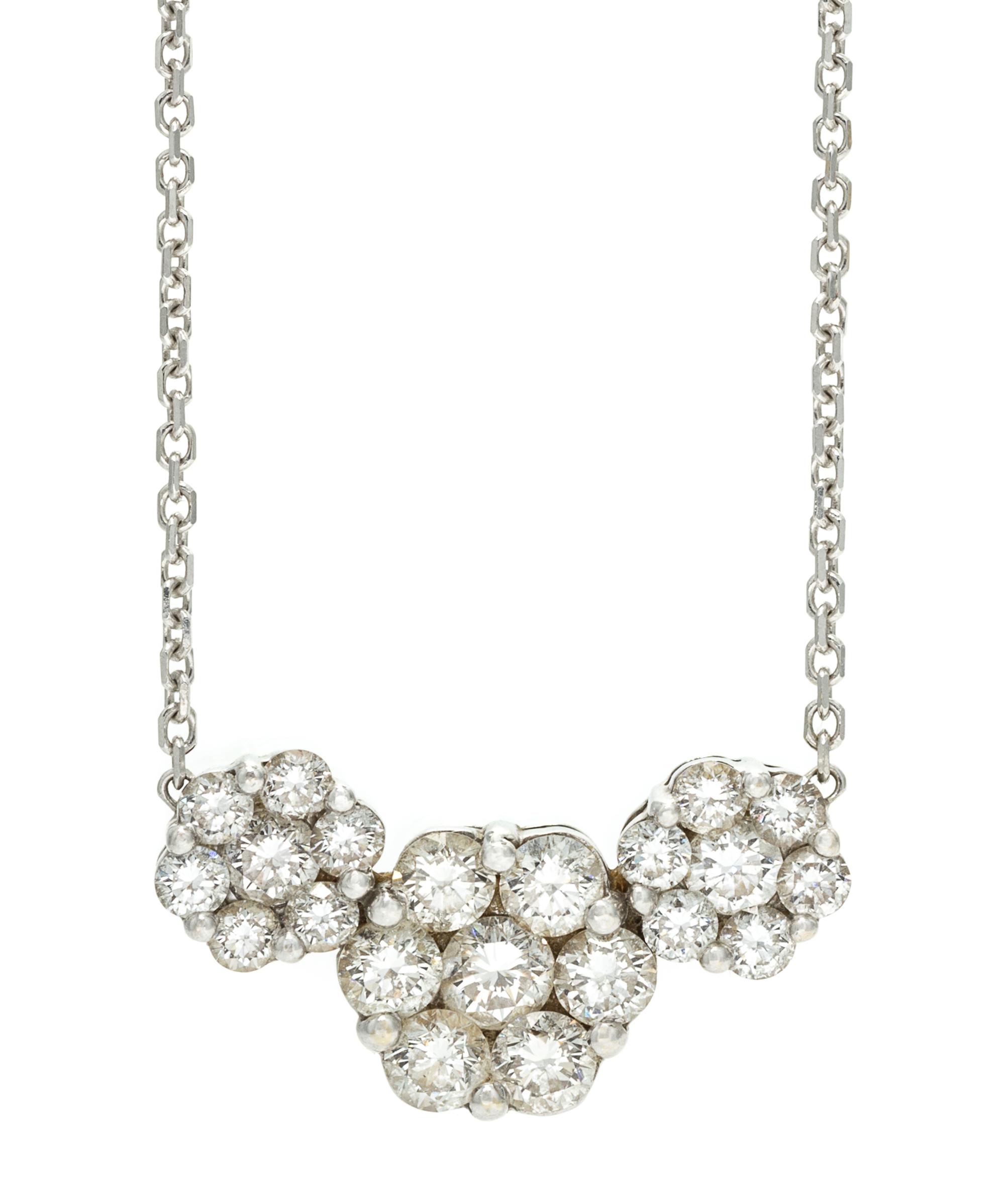 A White Gold and Diamond Pendant Necklace, 4.00 dwts.