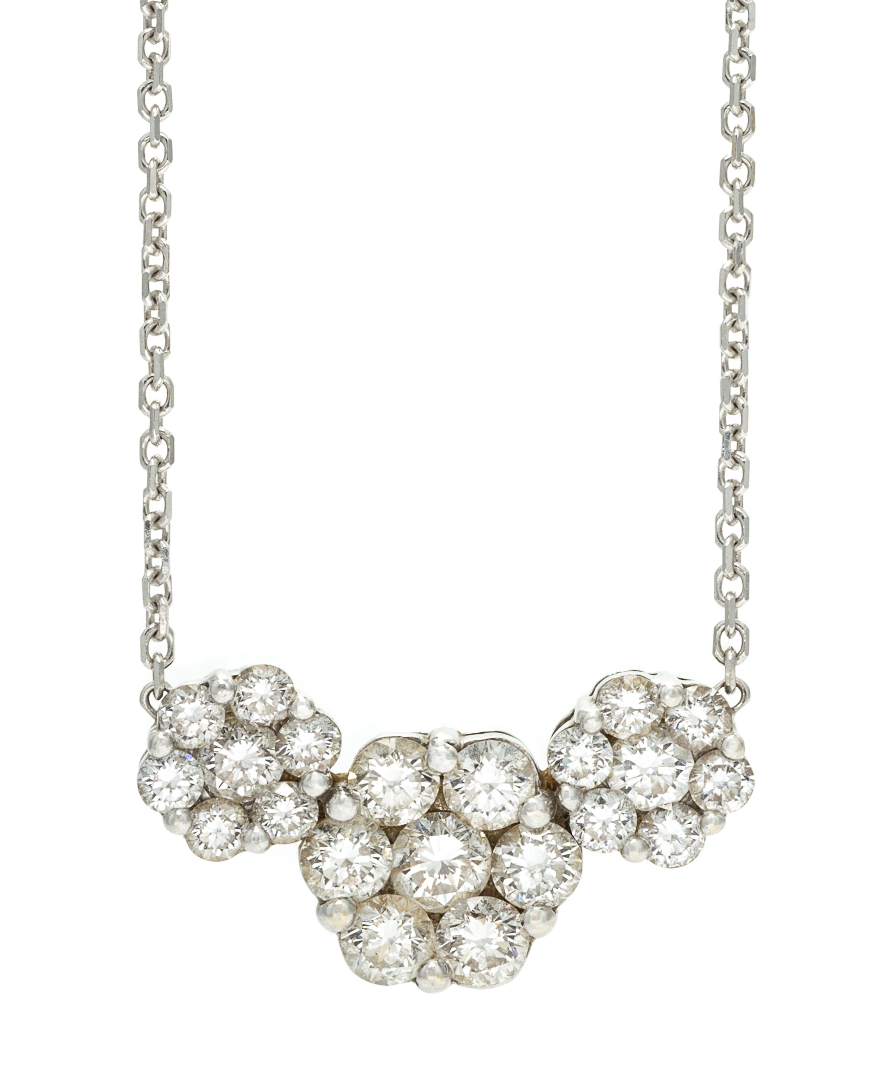 A White Gold and Diamond Pendant Necklace, 4.00 dwts.