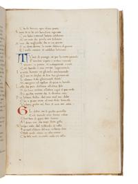 FRANCESCO PETRARCH (b. Arezzo, 20 July 1304; d. Arqua Petrarca, 19 July 1374) Il Canzoniere (The Songbook), in Italian, manuscript on parchment [Italy, second half of the 15th century]