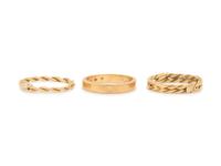 A Collection of Yellow Gold Rings,