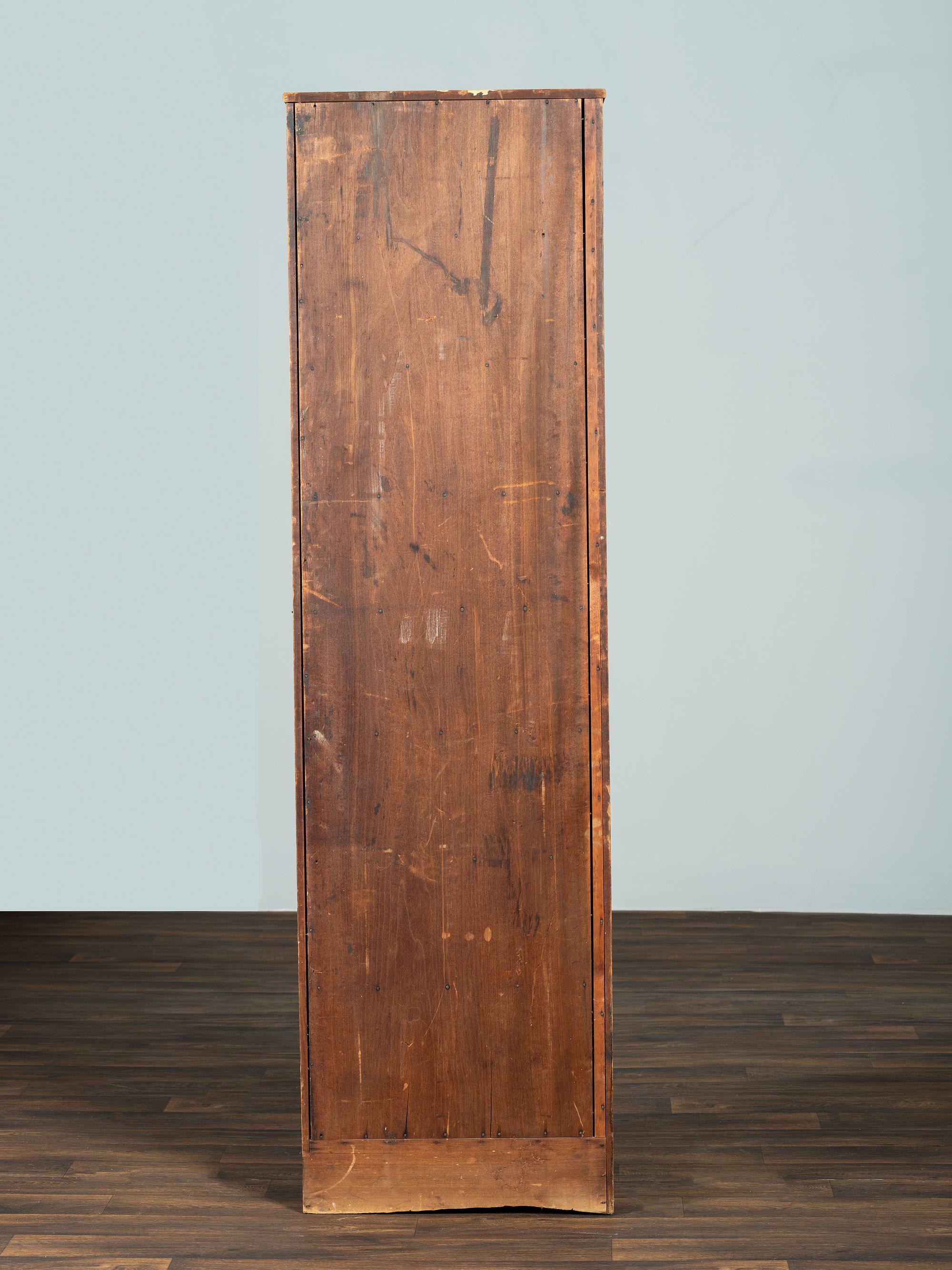 A Shaker Cherry and Pine Wall Cupboard