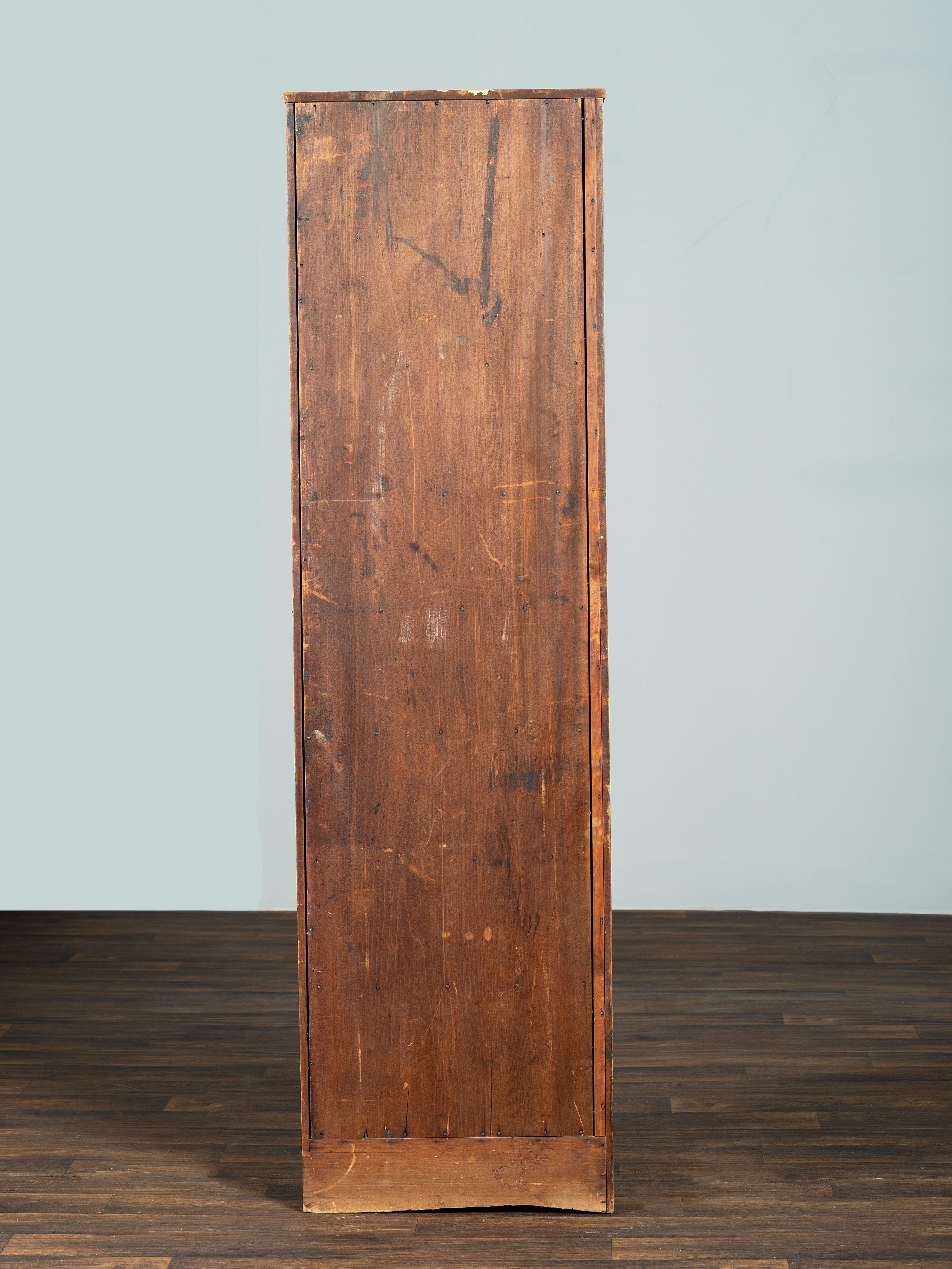 A Shaker Cherry and Pine Wall Cupboard