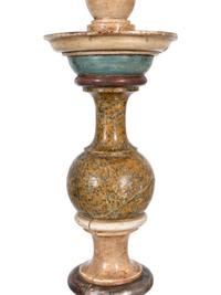 A Large Italian Baroque Polychrome Decorated Altar Stick