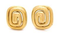 A Pair of 18 Karat Yellow Gold Earclips, David Webb, 28.10 dwts.