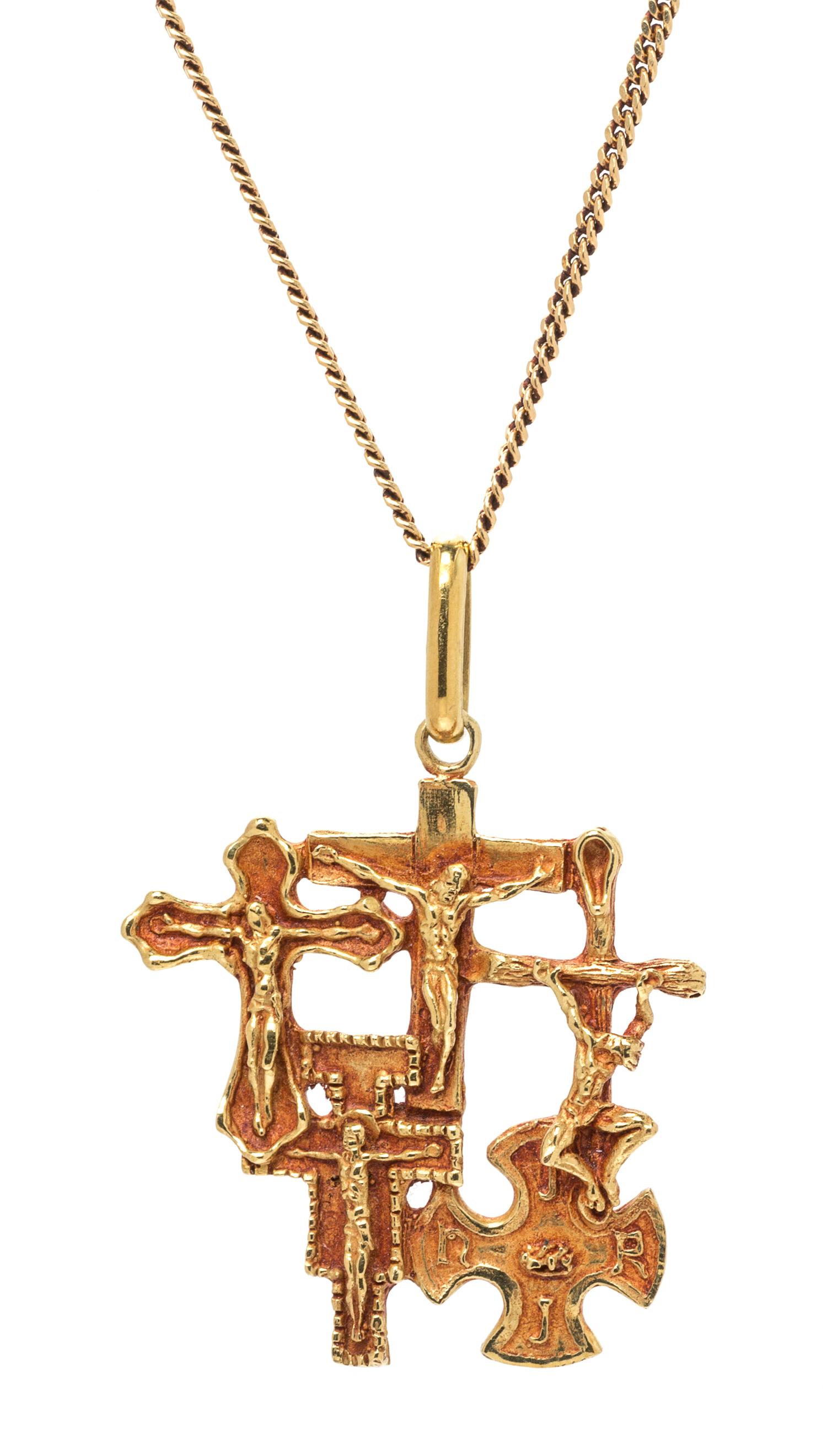 An 18 Karat Yellow Gold Multiple Crucifix Pendant, Nino D'Antonio Germano, 16.80 dwts.