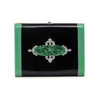 ART DECO, JADE, DIAMOND AND ENAMEL CIGARETTE CASE