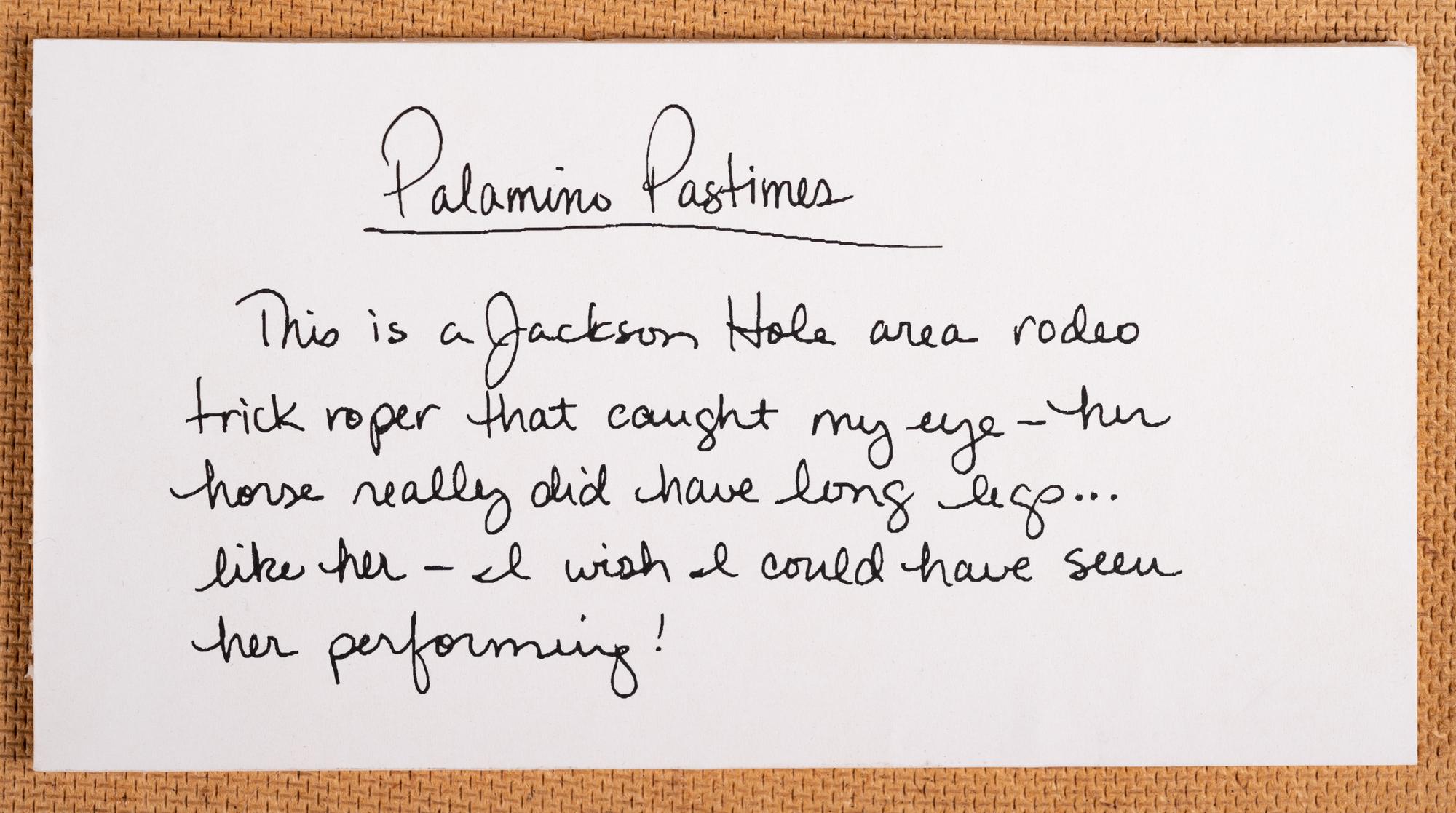 Palamino Pastimes