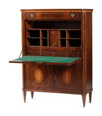 A Regency Inlaid Mahogany Fall-Front Secretary Desk