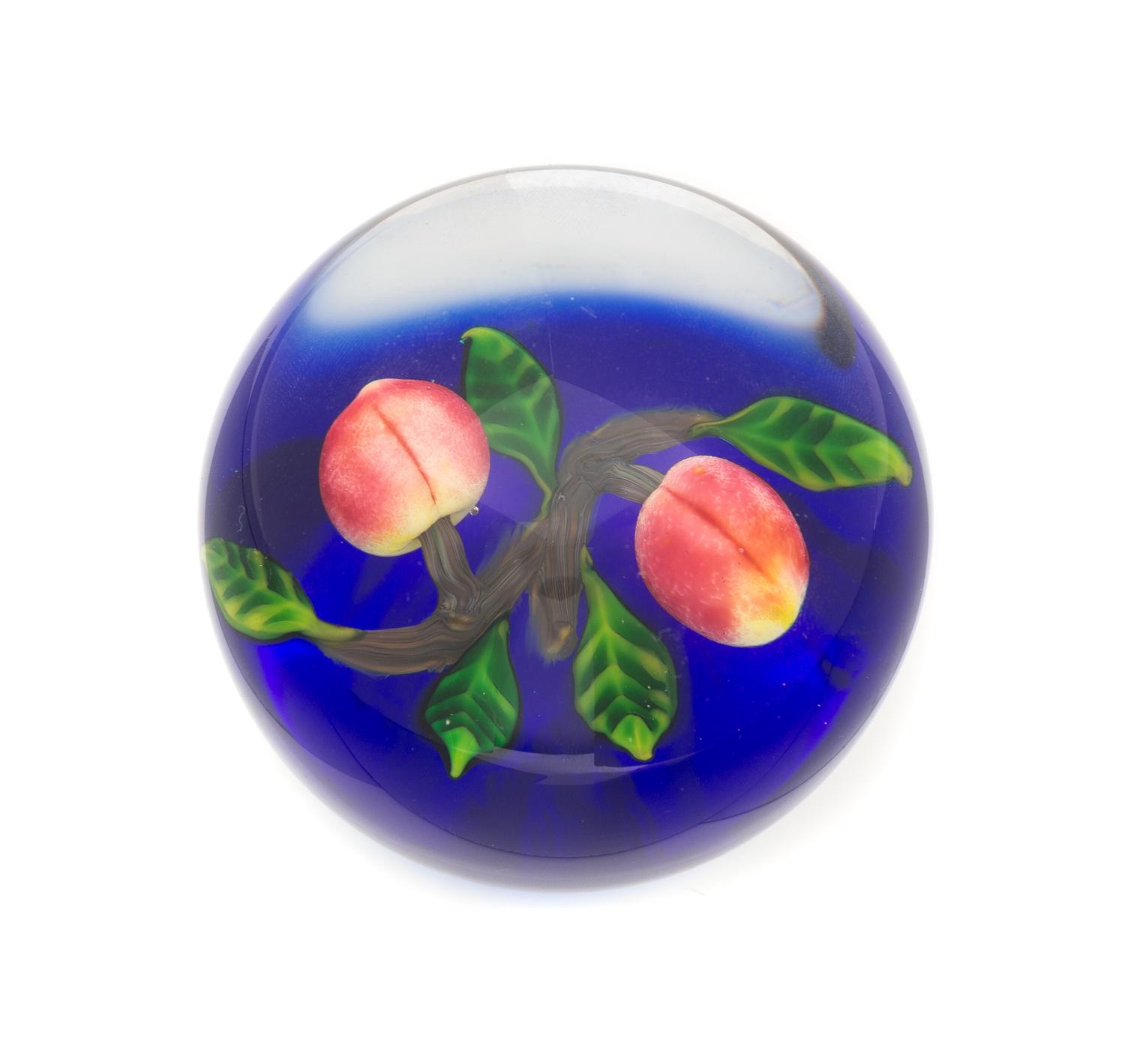 Delmo Tarsitano, (Italian, 1921-1990), a double peach paperweight, 1984