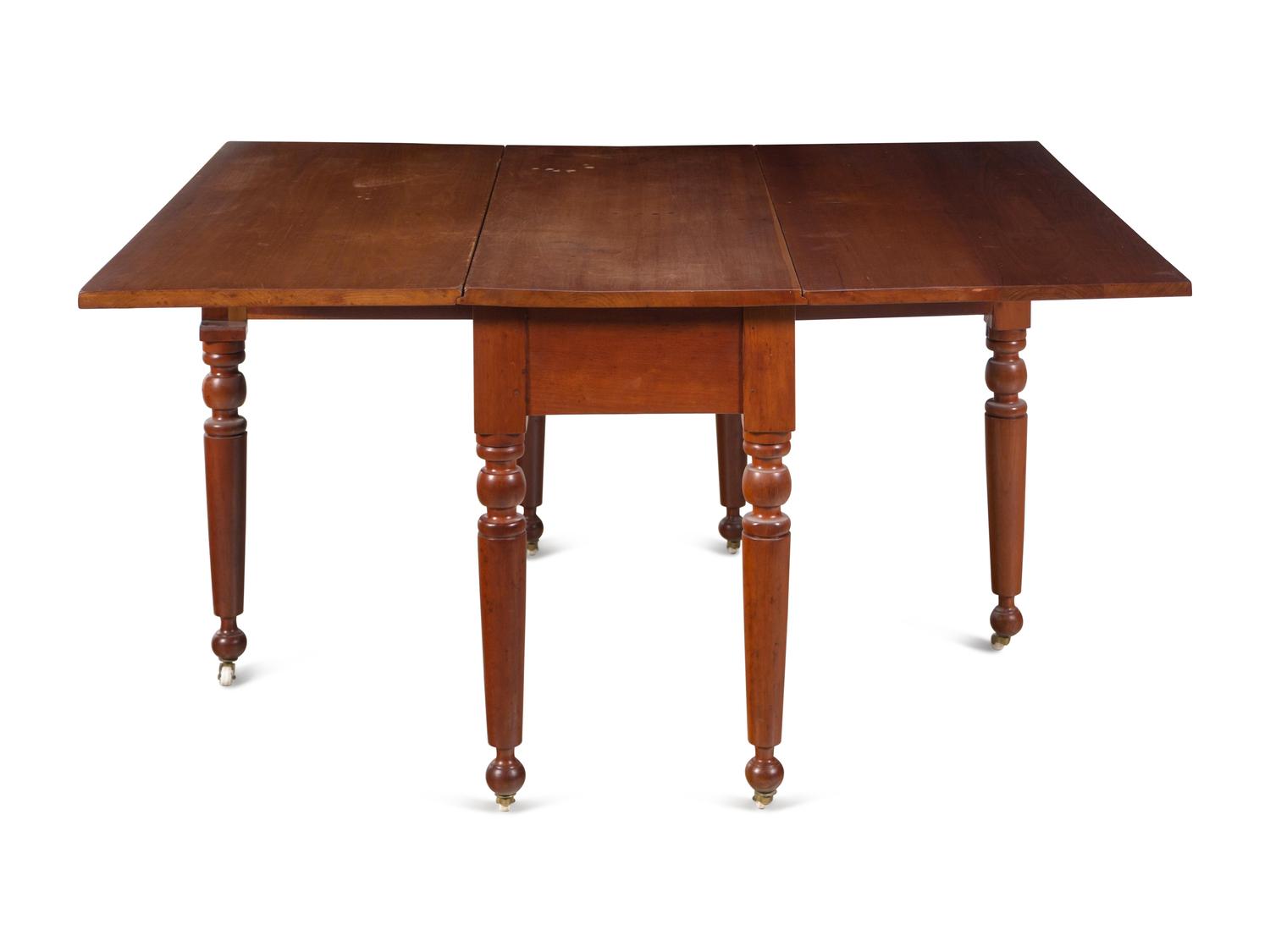 A Late Federal Cherrywood Drop-Leaf Dining Table (Please send consignor donation receipt once donated)