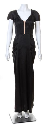 A Hattie Carnegie Black Silk Gown, No size.